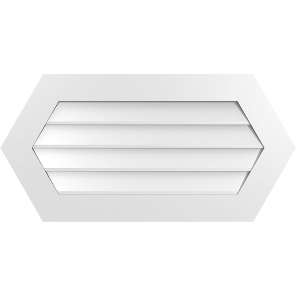 Ekena Millwork Half Round Surface Mount PVC Gable Vent w/ 3-1/2"W x 1"P Standard Frame, 38"W x 19"H GVPHR38X1901SN - main